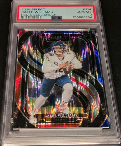 2024 Panini Select Caleb Williams [Red Blue Prizm Shock] #114 card
