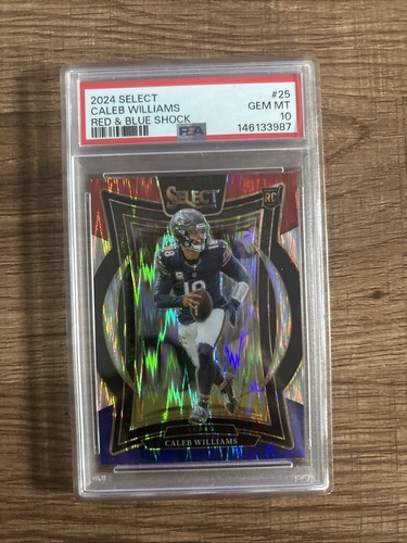 2024 Panini Select Caleb Williams [Red Blue Prizm Shock] #25 card