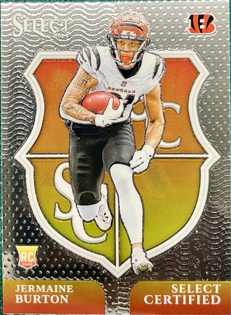 2024 Panini Select Certified Rookie Jermaine Burton #19 card