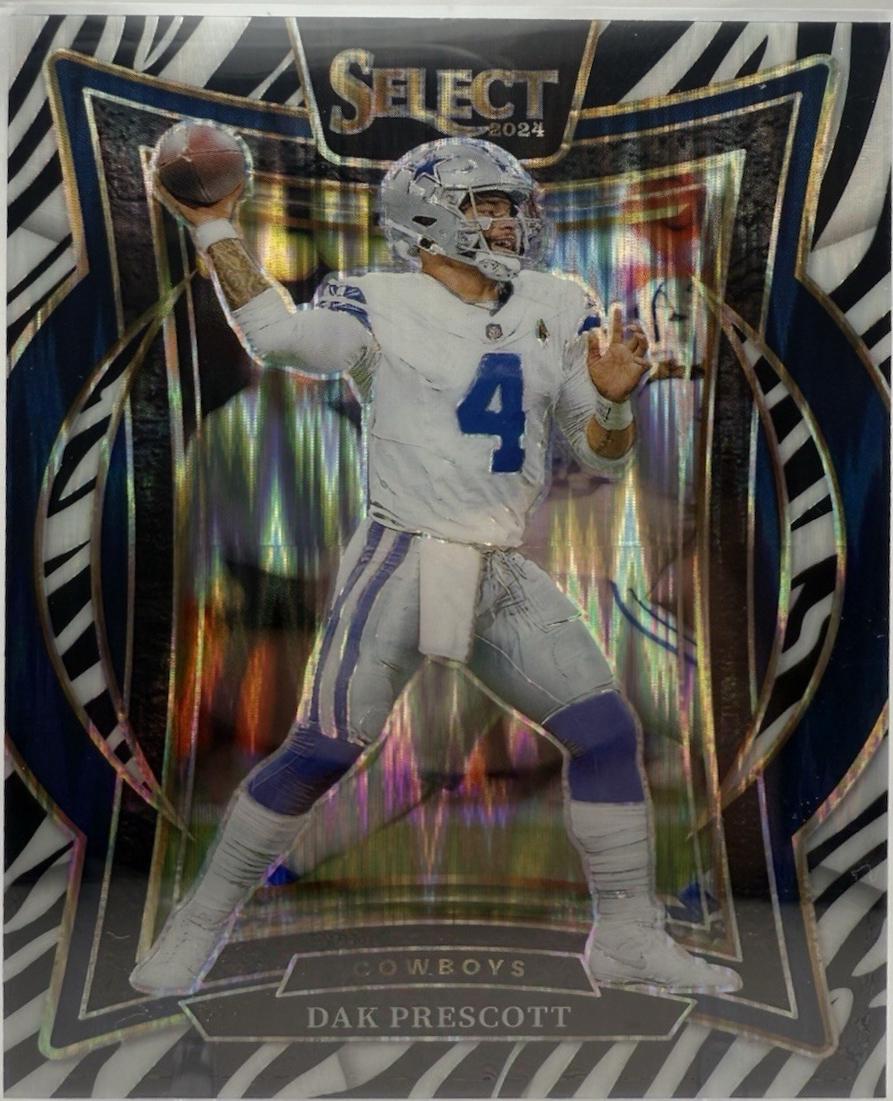 2024 Panini Select Dak Prescott [Zebra Prizm] #38 card