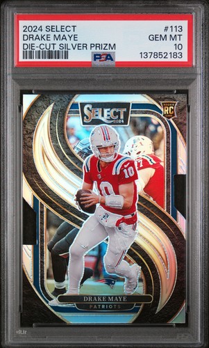 2024 Panini Select Drake Maye [Silver Prizm Die-Cut] #113 card