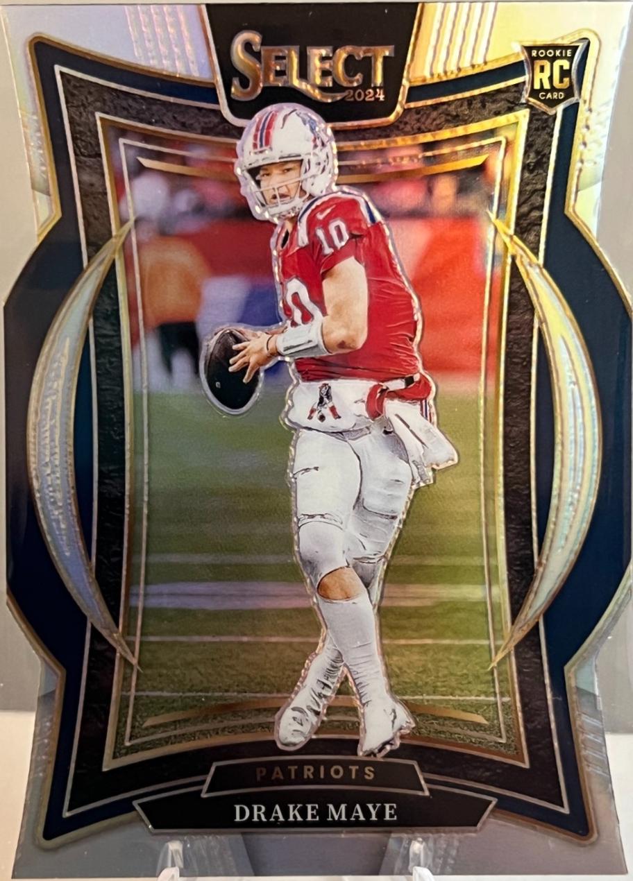 2024 Panini Select Drake Maye [Silver Prizm Die-Cut] #27 card