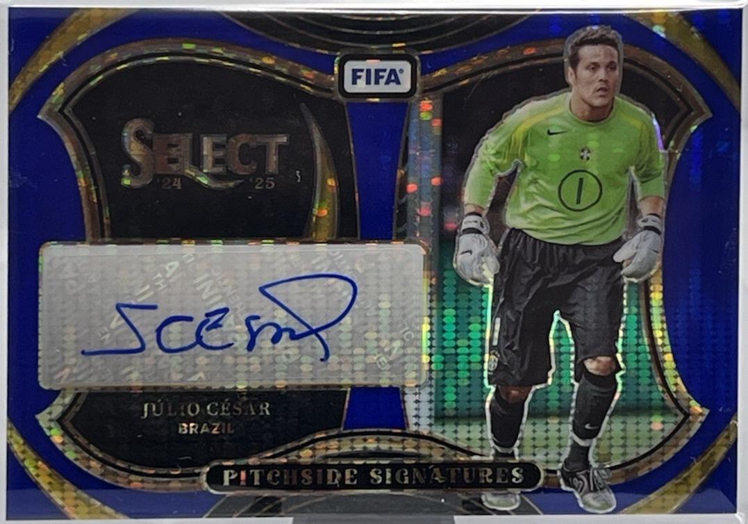 2024 Panini Select FIFA Pitchside Signature Julio Cesar [Blue Pulsar] #PS-JC card