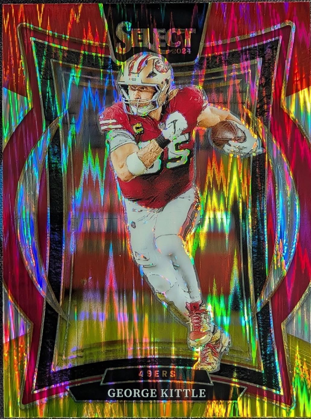 2024 Panini Select George Kittle [Red Yellow Prizm Shock] #58 card
