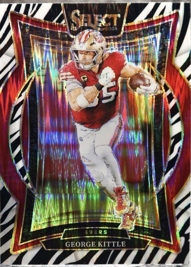 2024 Panini Select George Kittle [Zebra Prizm Shock] #58 card