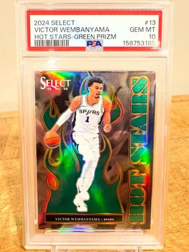 2024 Panini Select Hot Stars Victor Wembanyama [Green Prizm] #13 card