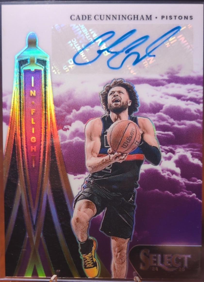 2024 Panini Select In Flight Signature Cade Cunningham [Purple Prizm] #IFS-CAD card