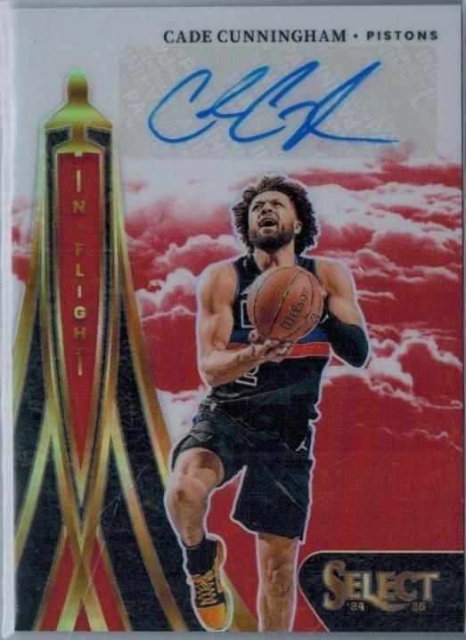 2024 Panini Select In Flight Signature Cade Cunningham [Red Prizm] #IFS-CAD card