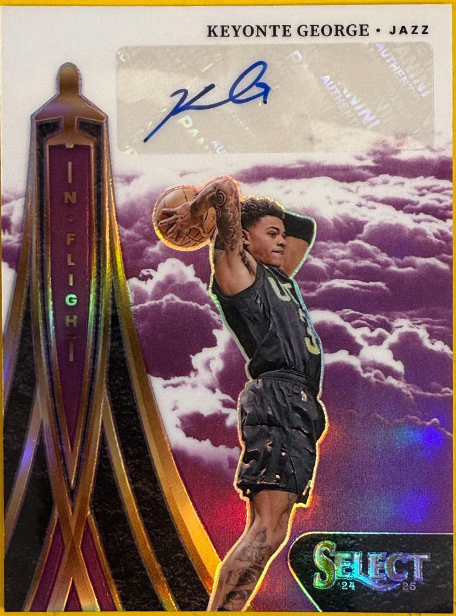 2024 Panini Select In Flight Signature Keyonte George [Purple Prizm] #IFS-KEY card