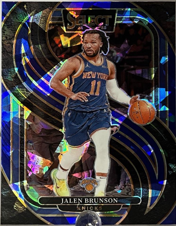 2024 Panini Select Jalen Brunson [Blue Cracked Ice Prizm] #151 card