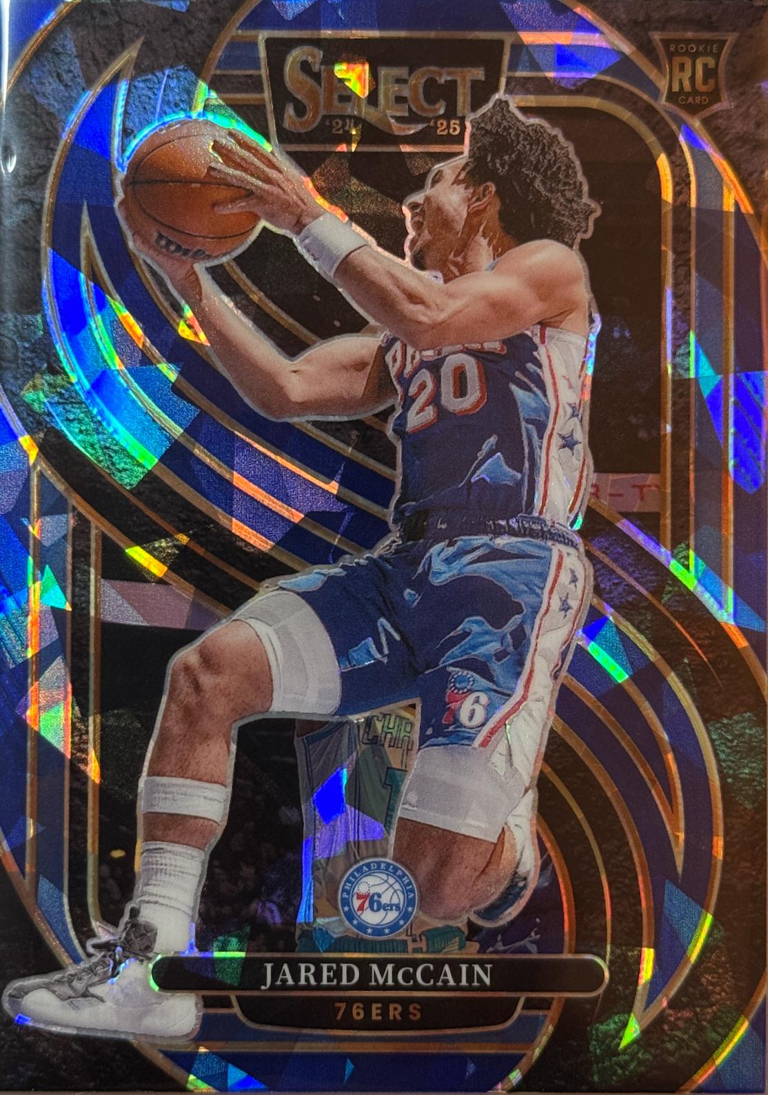 2024 Panini Select Jared McCain [Blue Cracked Ice Prizm] #184 card
