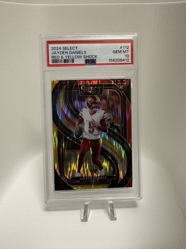 2024 Panini Select Jayden Daniels [Red Yellow Prizm Shock] #112 card