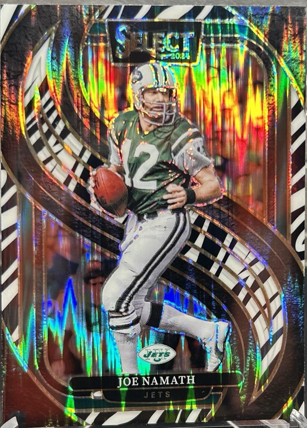 2024 Panini Select Joe Namath [Zebra Prizm Shock] #170 card