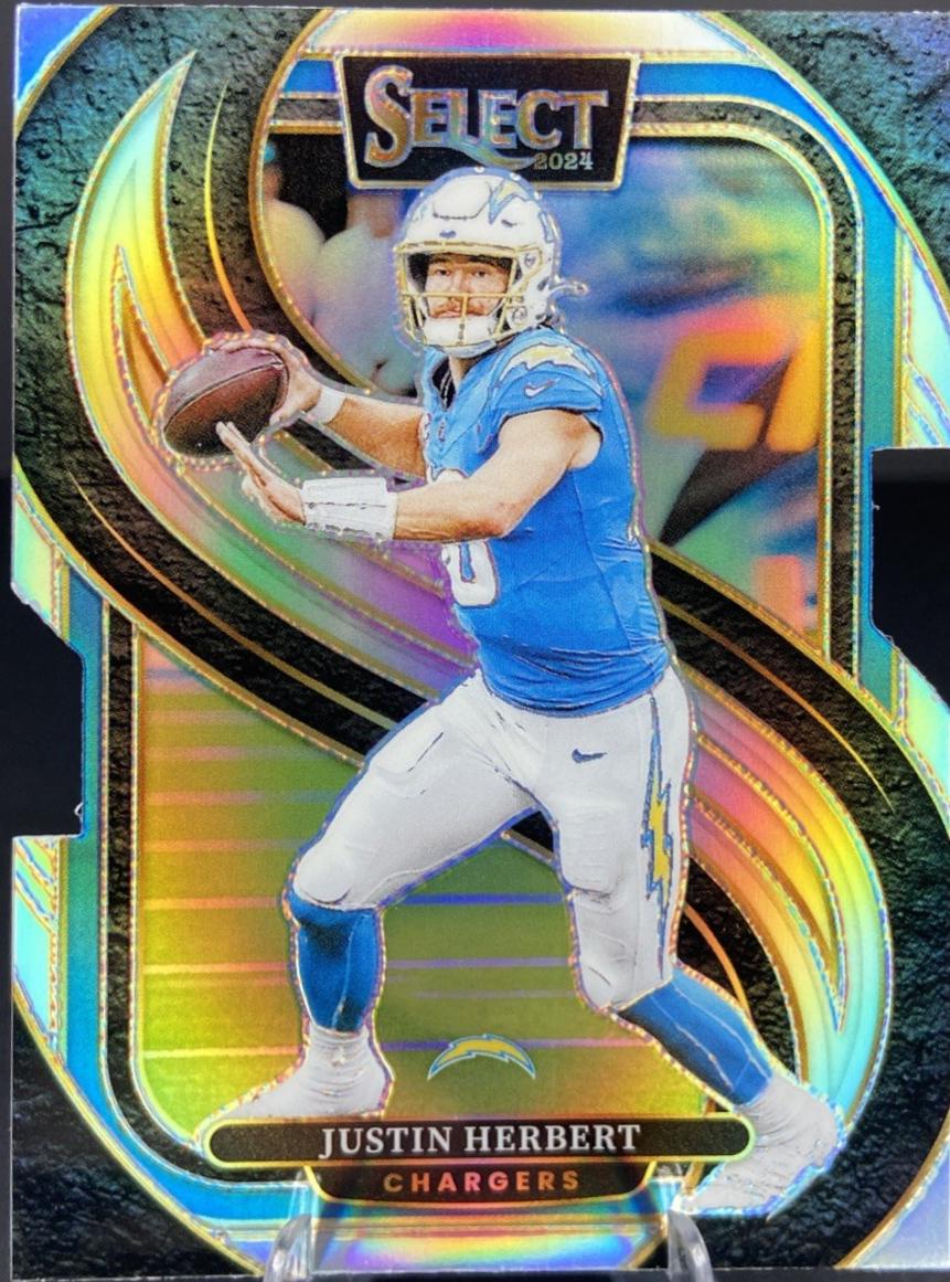 2024 Panini Select Justin Herbert [Silver Prizm Die-Cut] #131 card