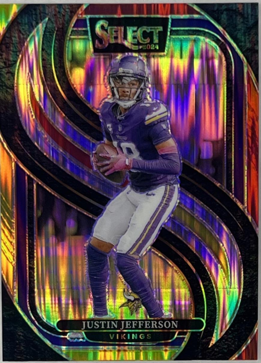 2024 Panini Select Justin Jefferson [Red Yellow Prizm Shock] #174 card