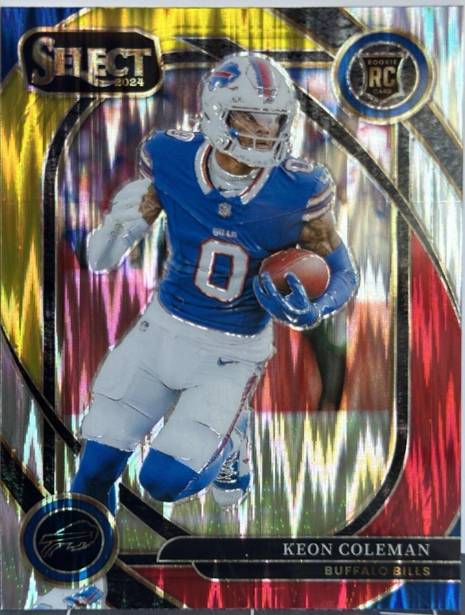 2024 Panini Select Keon Coleman [Red Yellow Prizm Shock] #280 card