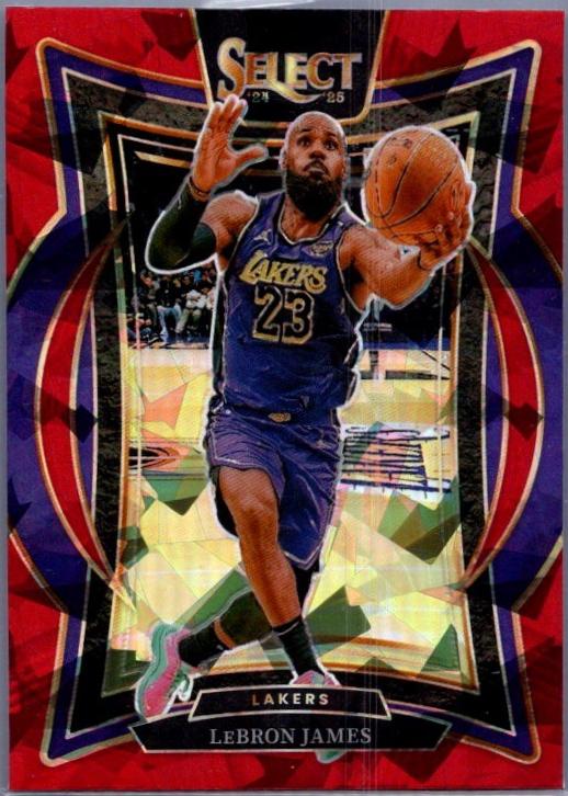 2024 Panini Select LeBron James [Red Cracked Ice Prizm] #54 card