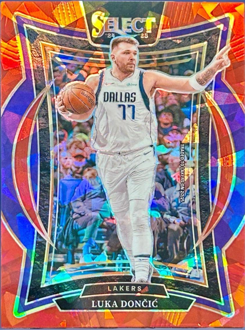2024 Panini Select Luka Doncic [Red Cracked Ice Prizm] #56 card