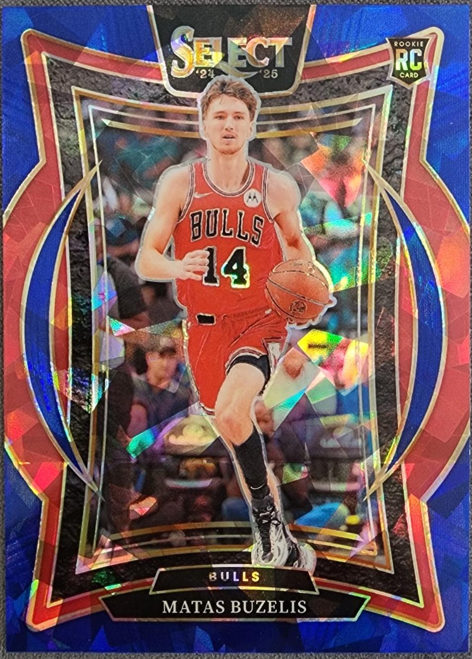 2024 Panini Select Matas Buzelis [Blue Cracked Ice Prizm] #70 card