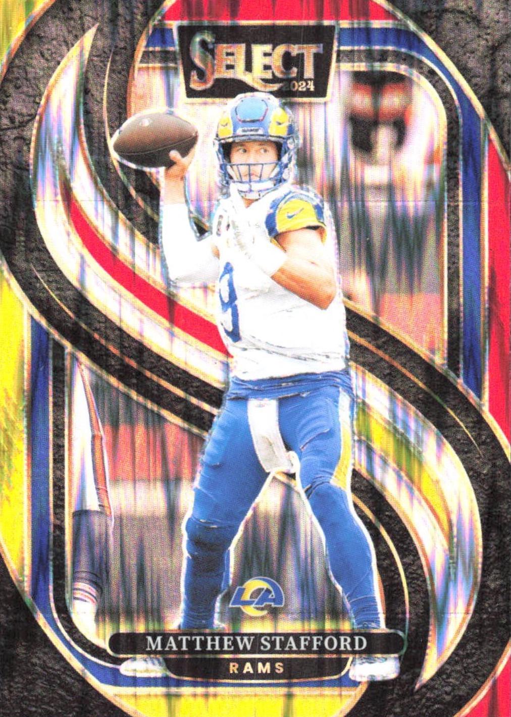 2024 Panini Select Matthew Stafford [Red Yellow Prizm Shock] #182 card