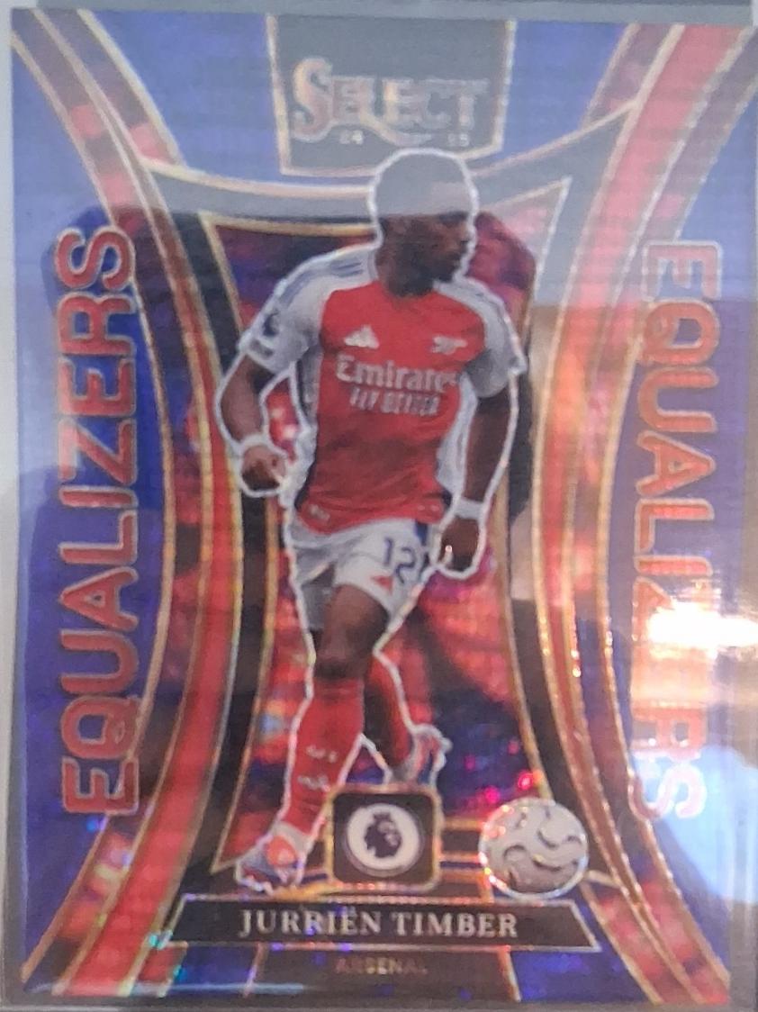 2024 Panini Select Premier League Equalizers Jurrien Timber [Blue Pulsar] #5 card