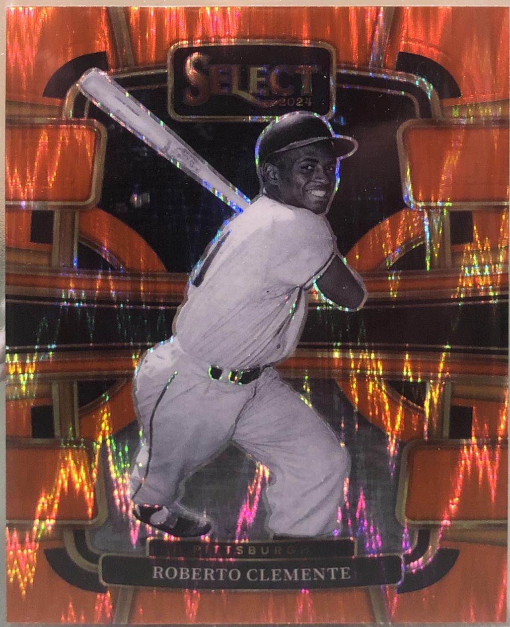 2024 Panini Select Roberto Clemente [Orange Flash Prizm] #55 card