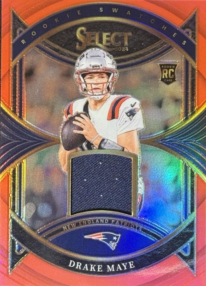 2024 Panini Select Rookie Swatches Prizm Drake Maye [Red] #RS-DME card