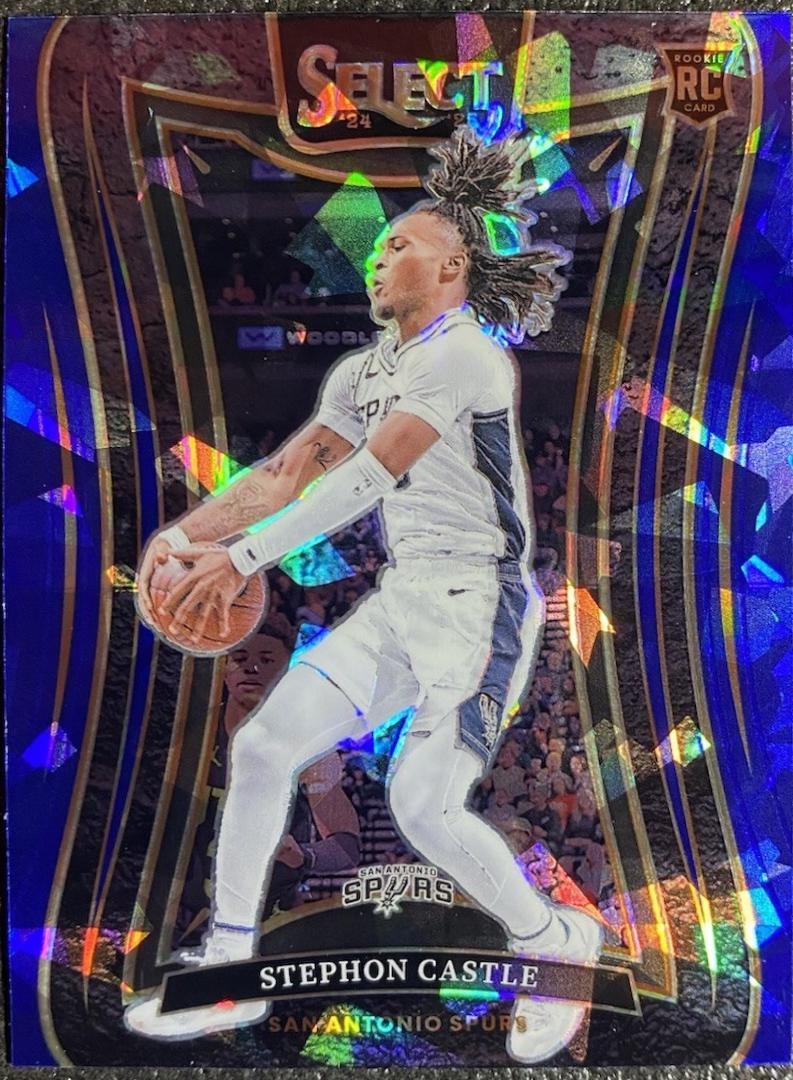 2024 Panini Select Stephon Castle [Blue Cracked Ice Prizm] #388 card