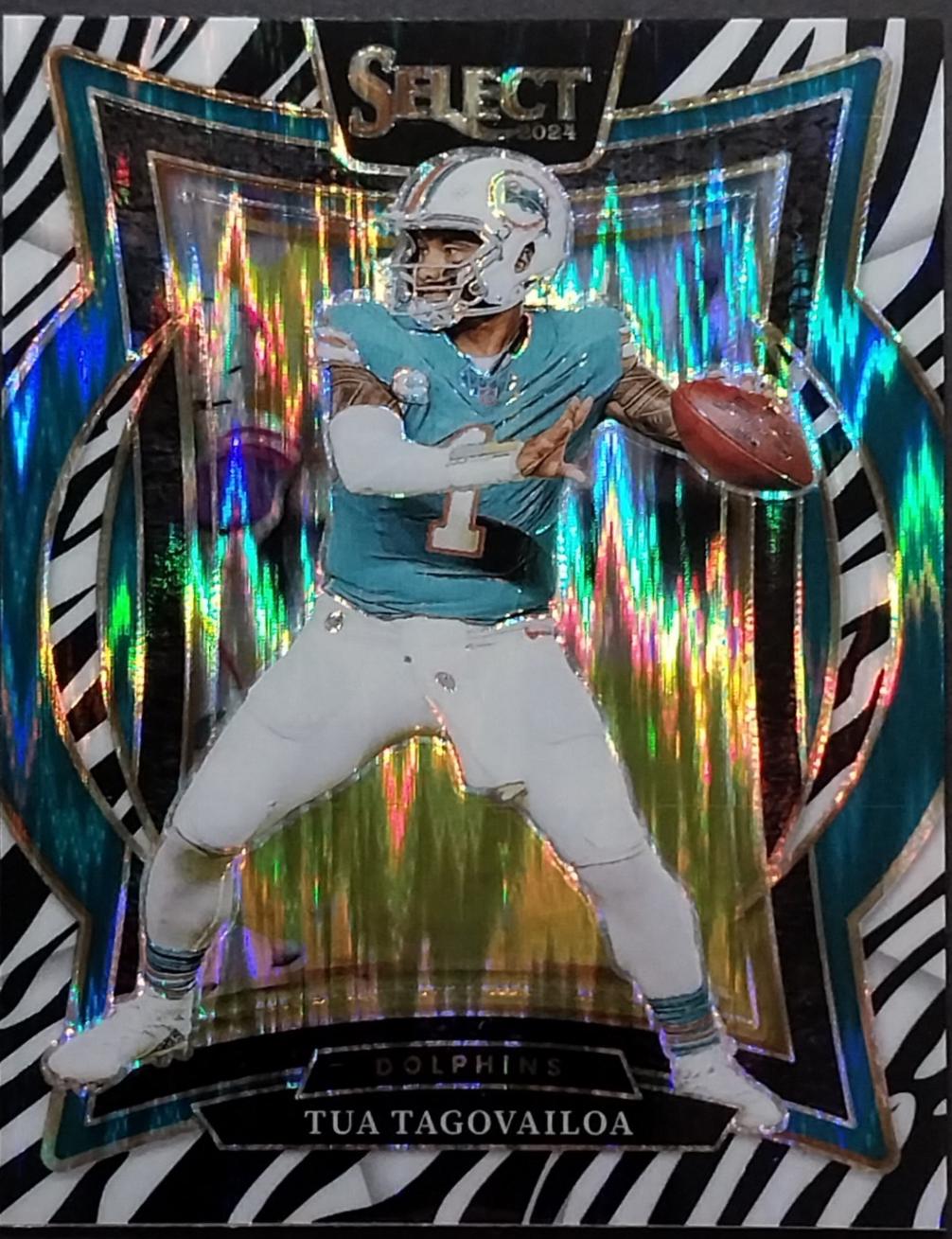 2024 Panini Select Tua Tagovailoa [Zebra Prizm] #99 card