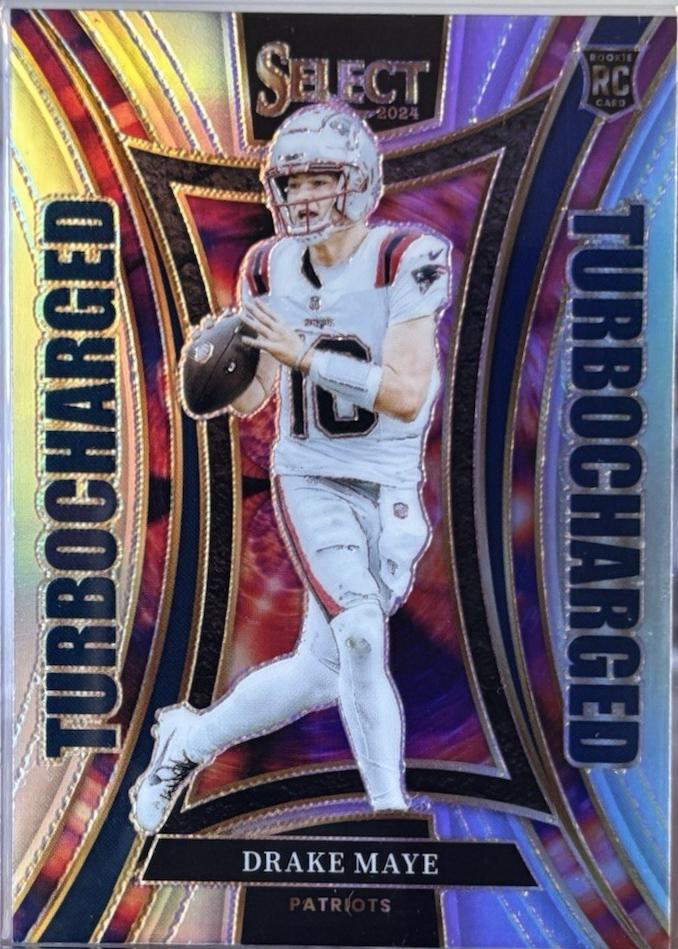 2024 Panini Select Turbocharged Drake Maye [Silver Prizm] #24 card