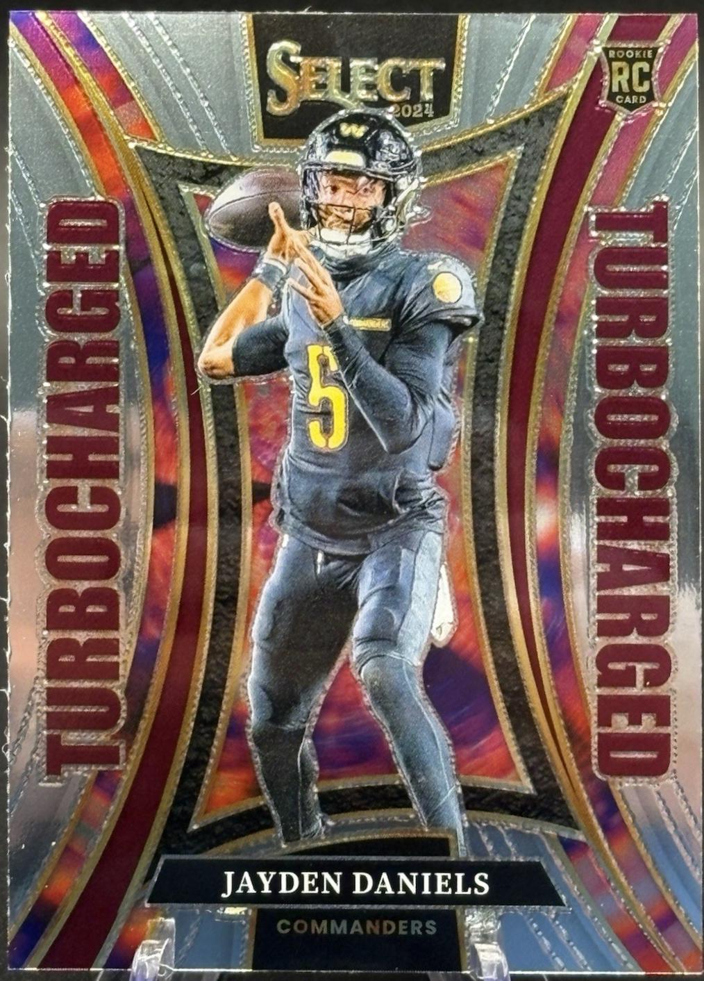 2024 Panini Select Turbocharged Jayden Daniels [Silver Prizm] #12 card