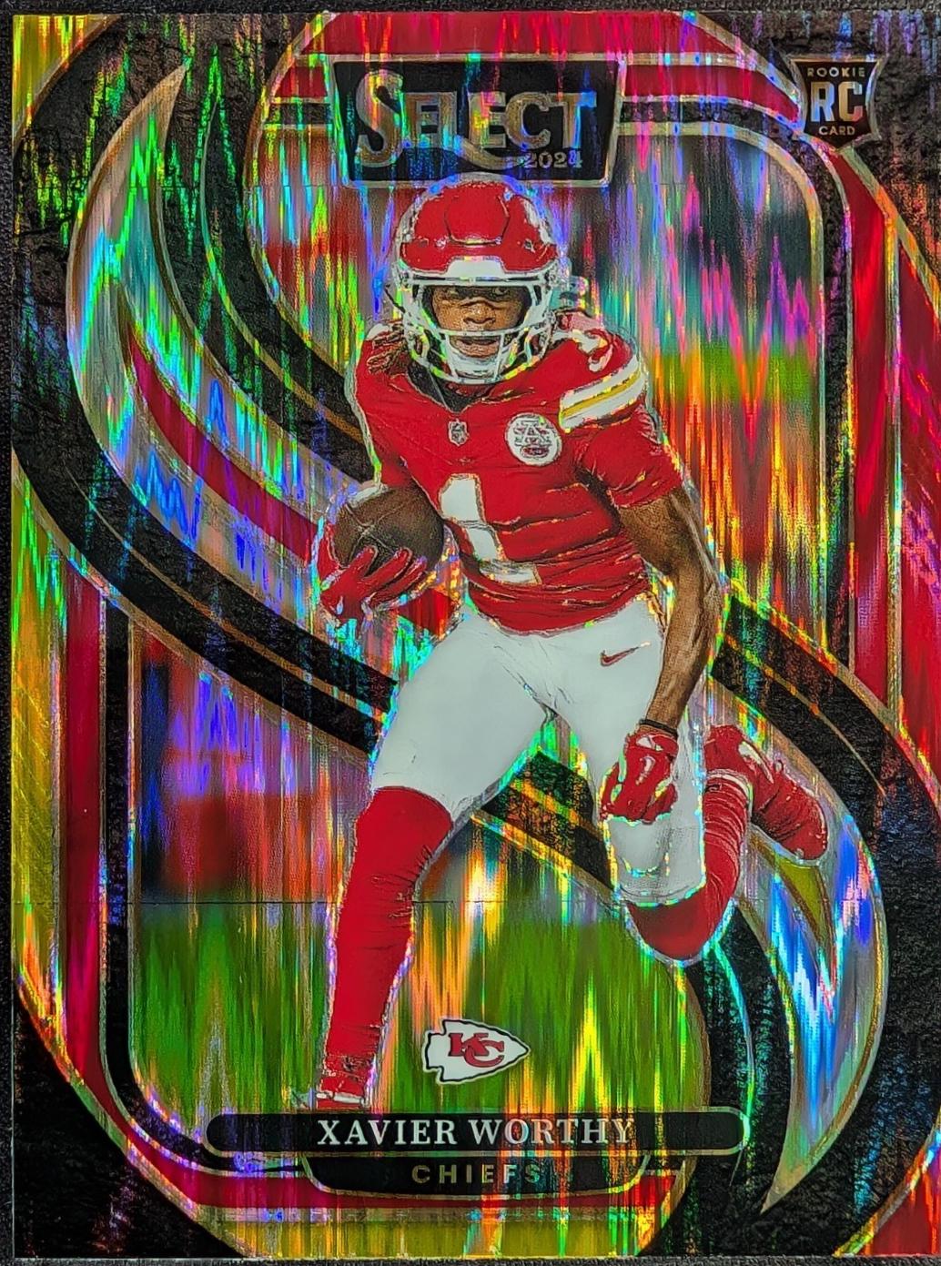 2024 Panini Select Xavier Worthy [Red Yellow Prizm Shock] #119 card