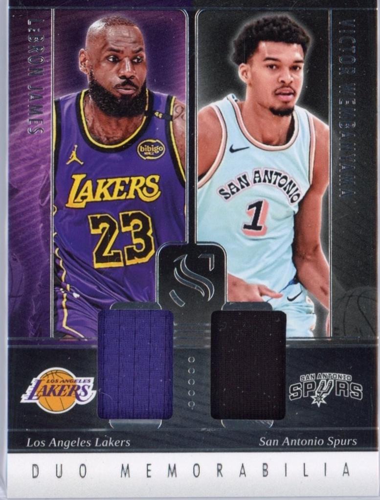 2024 Panini Silhouette Duo Memorabilia LeBron James / Victor Wembanyama #1 card