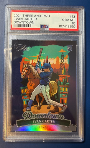 2024 Panini Three and Two Downtown Evan Carter #13 card
