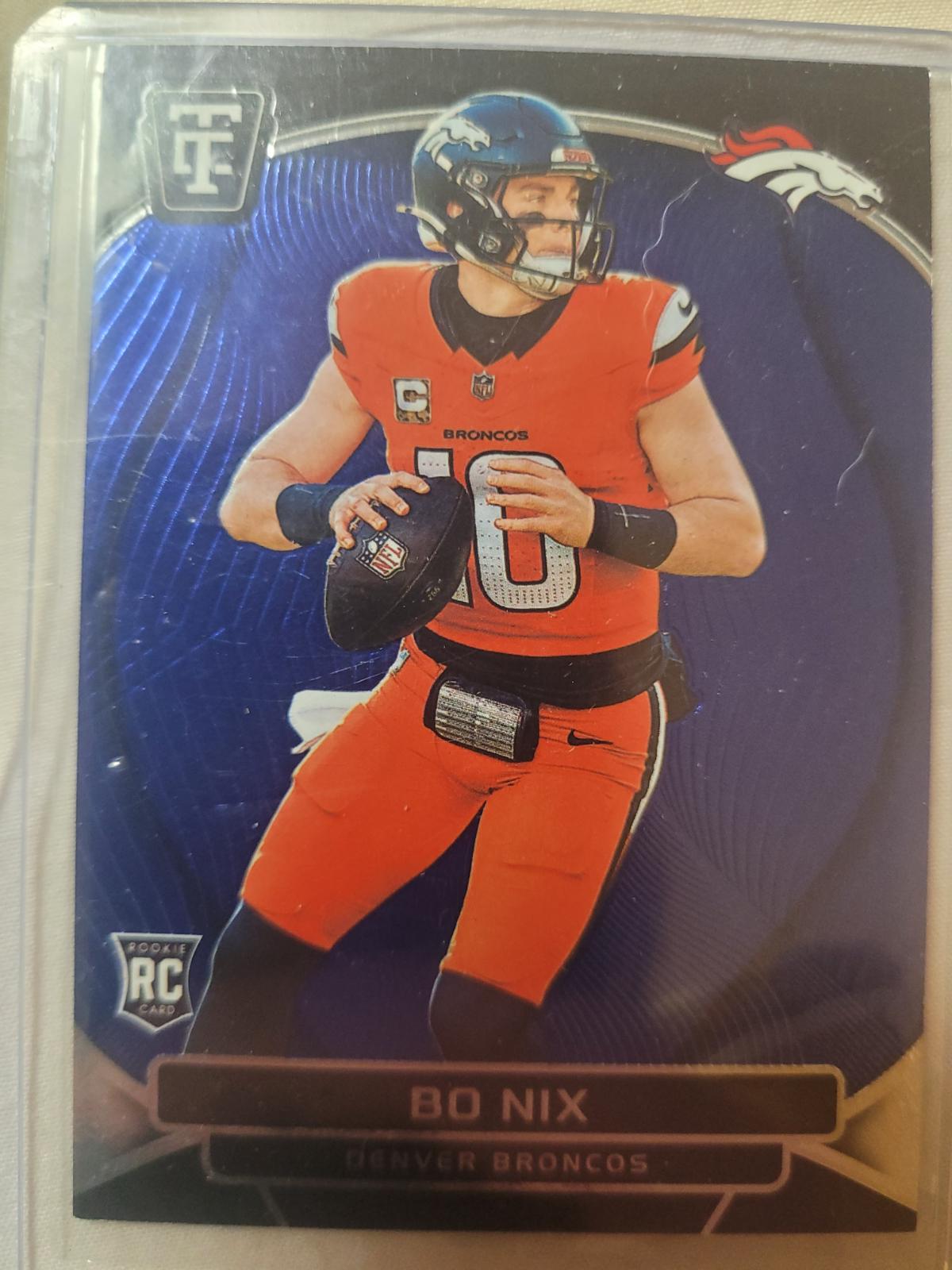 2024 Panini Totally Certified Bo Nix [Mirror Blue] #105 card
