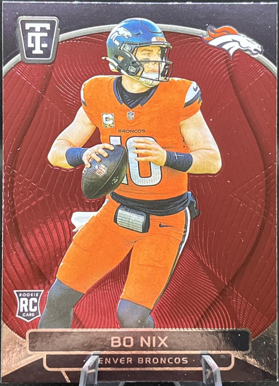 2024 Panini Totally Certified Bo Nix [Mirror Maroon] #105 card