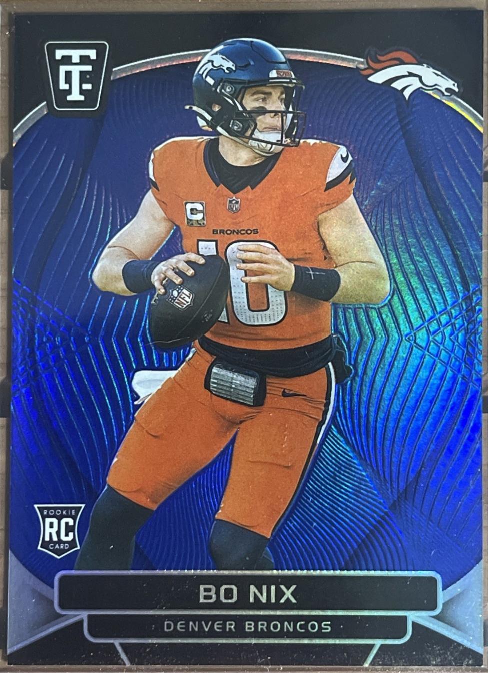 2024 Panini Totally Certified Bo Nix [Mirror Platinum Blue] #105 card