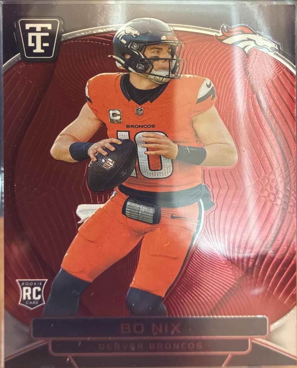 2024 Panini Totally Certified Bo Nix [Mirror Red] #105 card