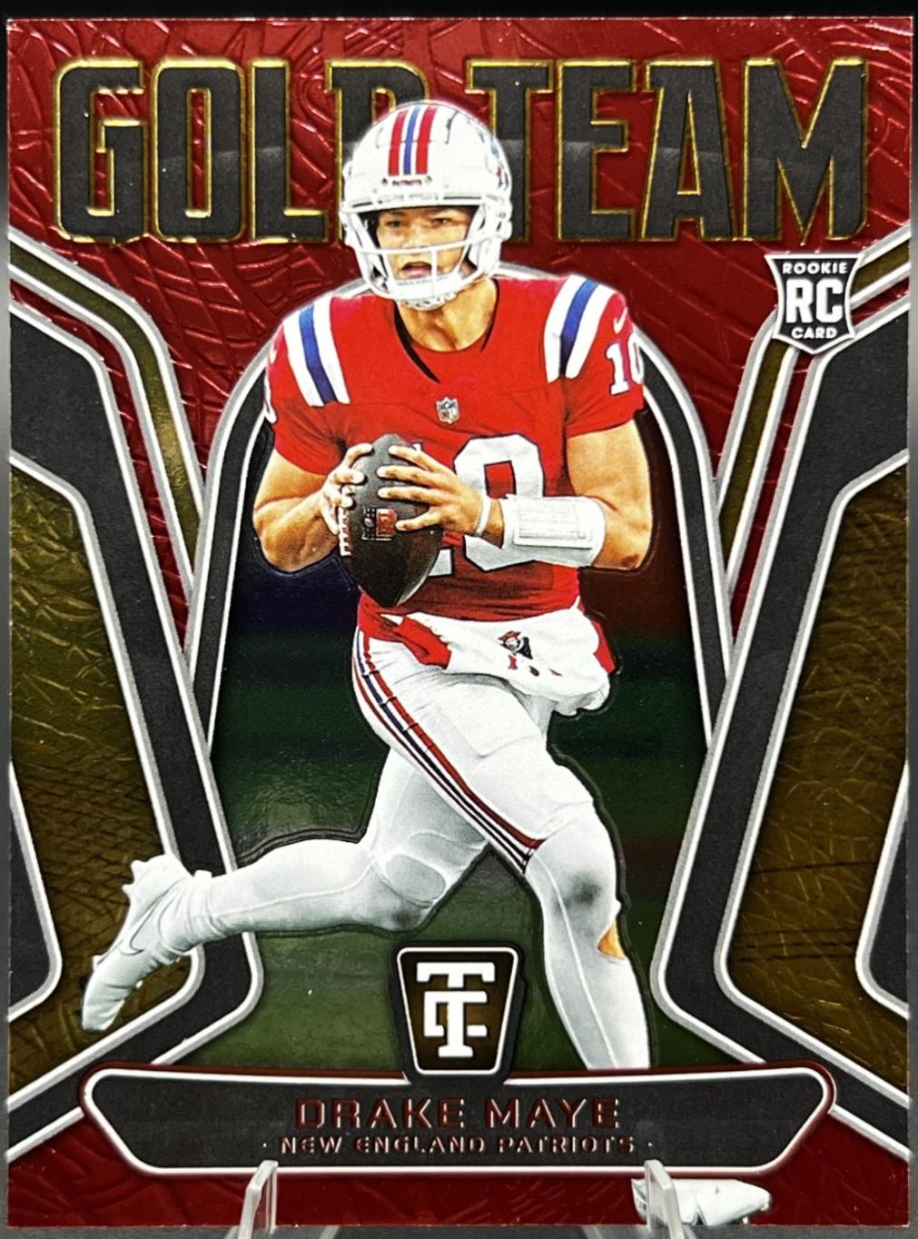 2024 Panini Totally Certified Gold Team Drake Maye [Mirror Red] #20 card