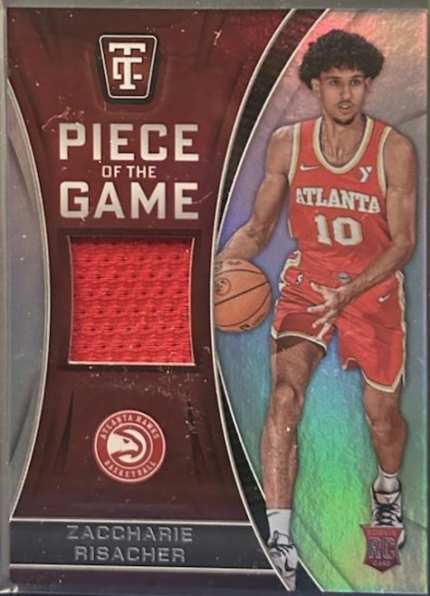 2024 Panini Totally Certified Piece of the Game Zaccharie Risacher #POG-ZCC card