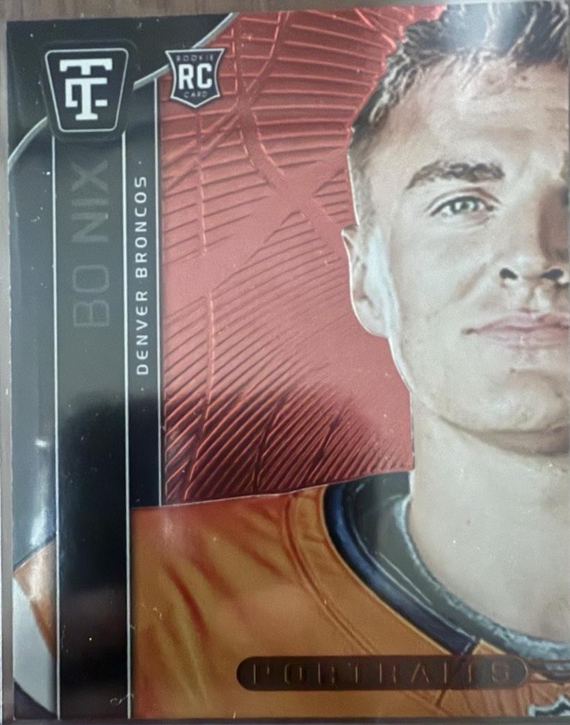 2024 Panini Totally Certified Portraits Bo Nix [Mirror Red] #2 card