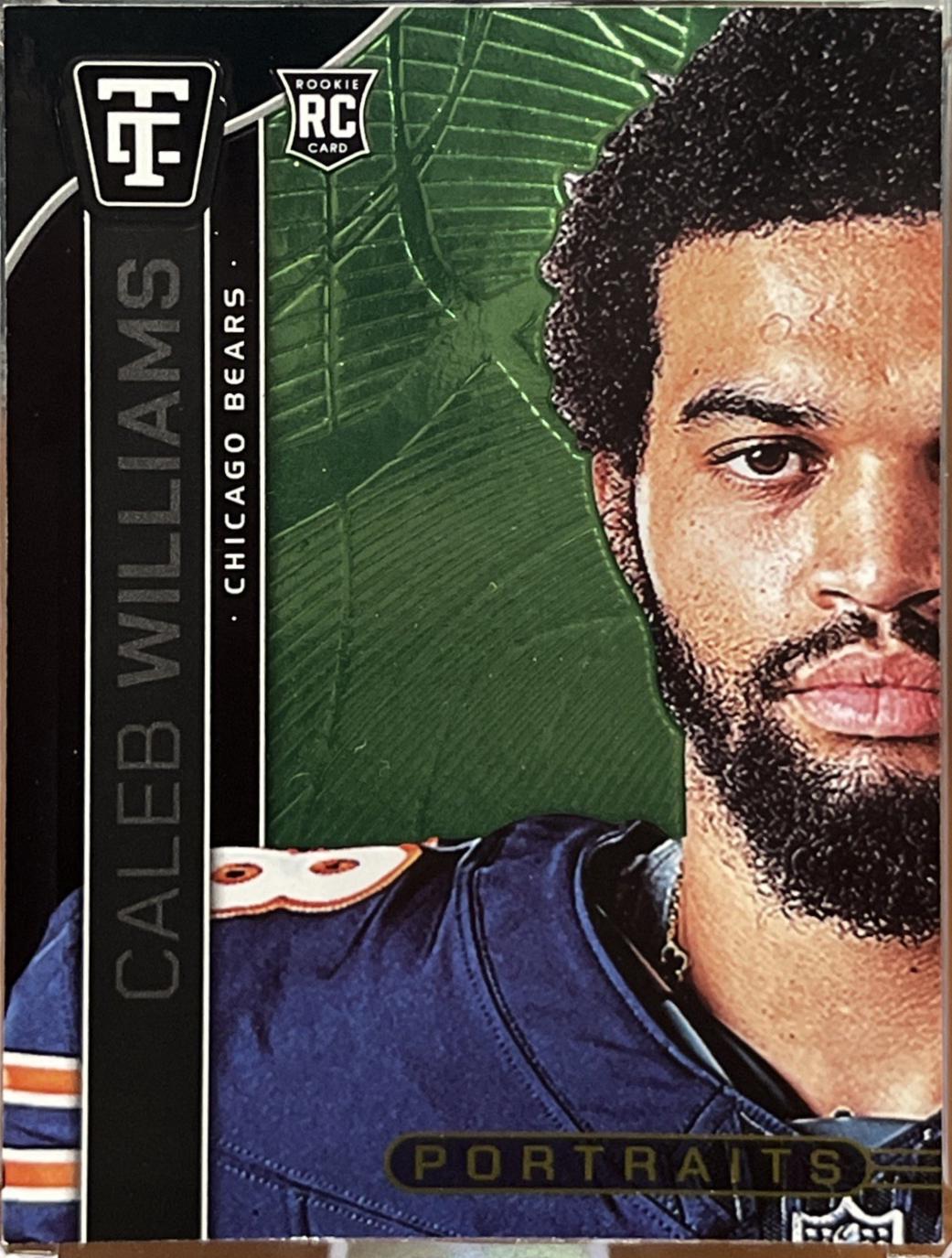 2024 Panini Totally Certified Portraits Caleb Williams [Mirror Neon Green] #4 card