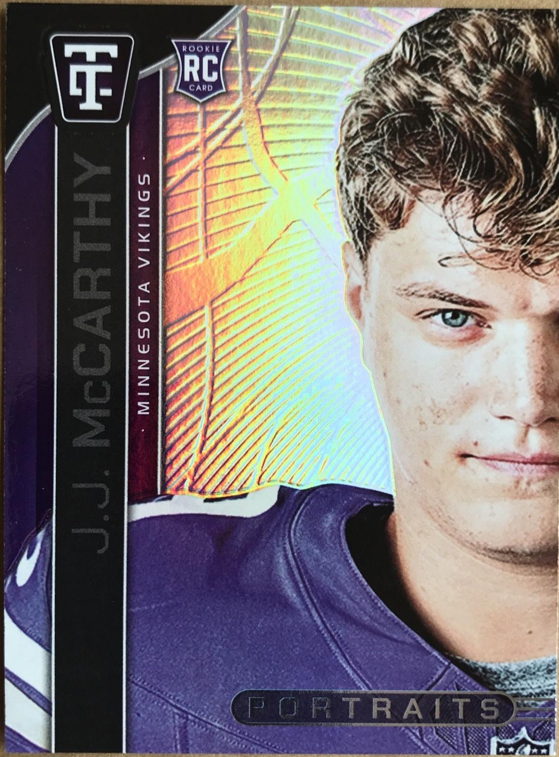 2024 Panini Totally Certified Portraits J.J. McCarthy [Mirror] #10 card