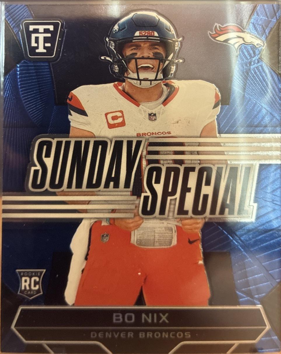 2024 Panini Totally Certified Sunday Special Bo Nix [Mirror Blue] #20 card