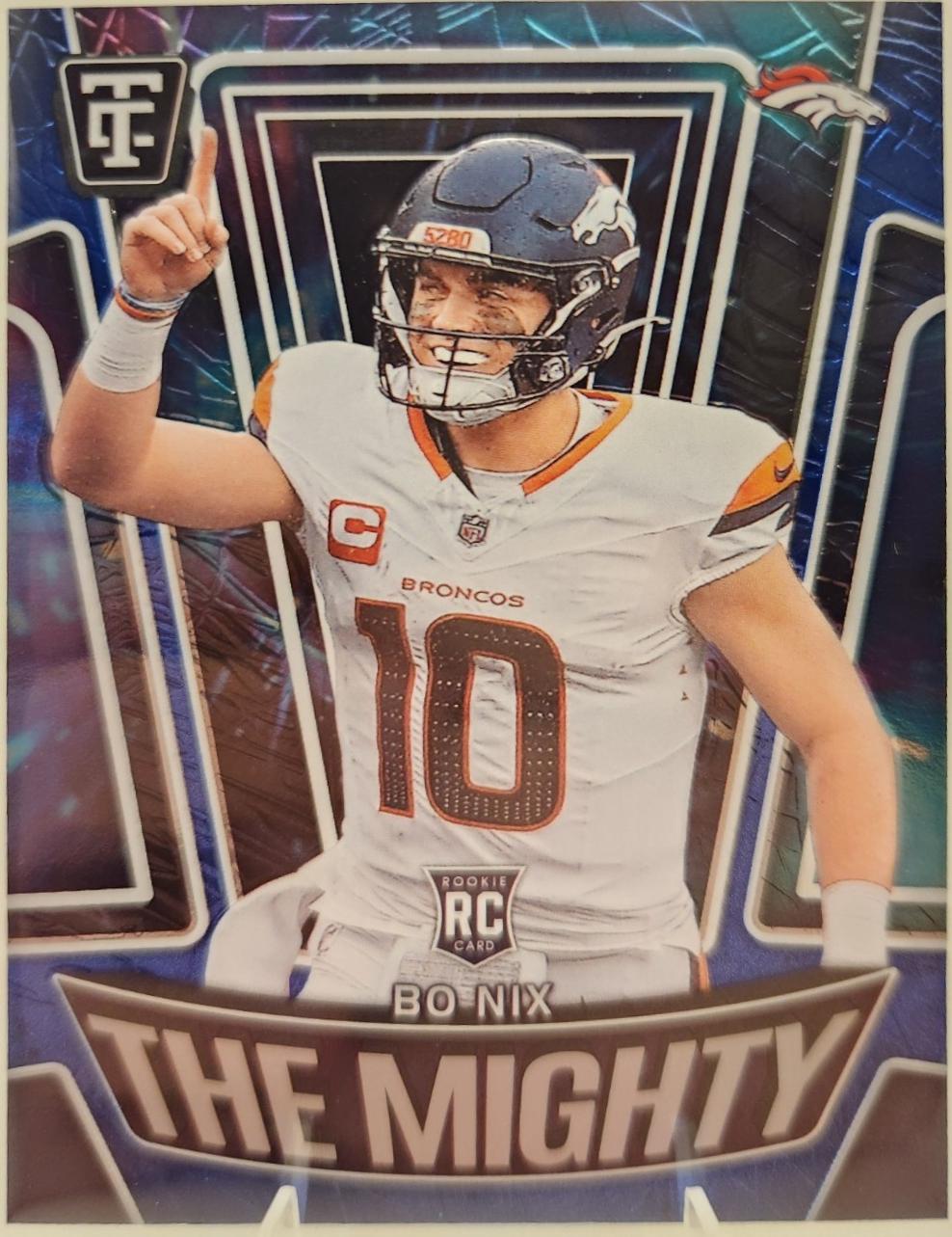 2024 Panini Totally Certified The Mighty Bo Nix [Mirror Blue] #20 card
