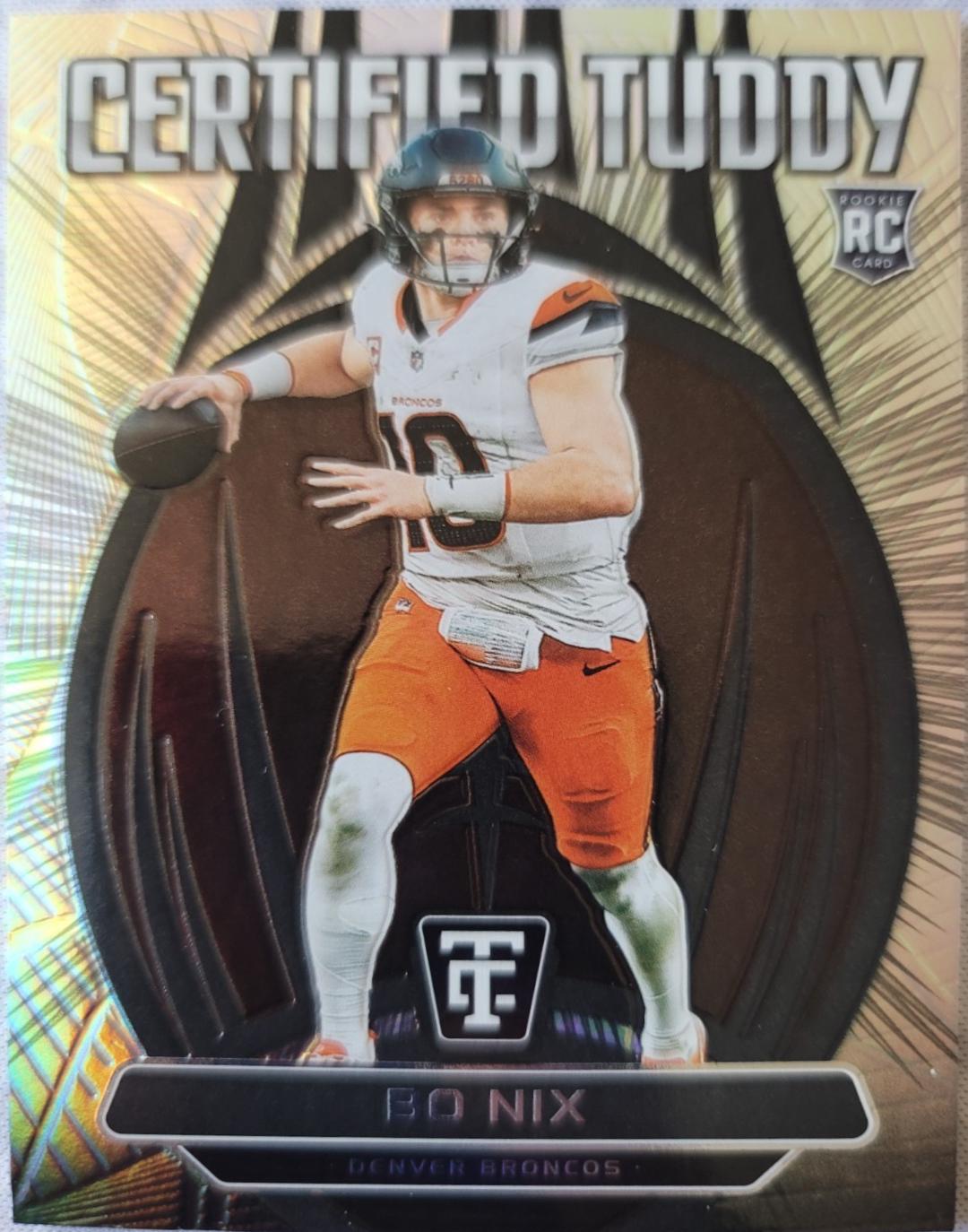 2024 Panini Totally Certified Tuddy Bo Nix [Mirror Blue] #6 card