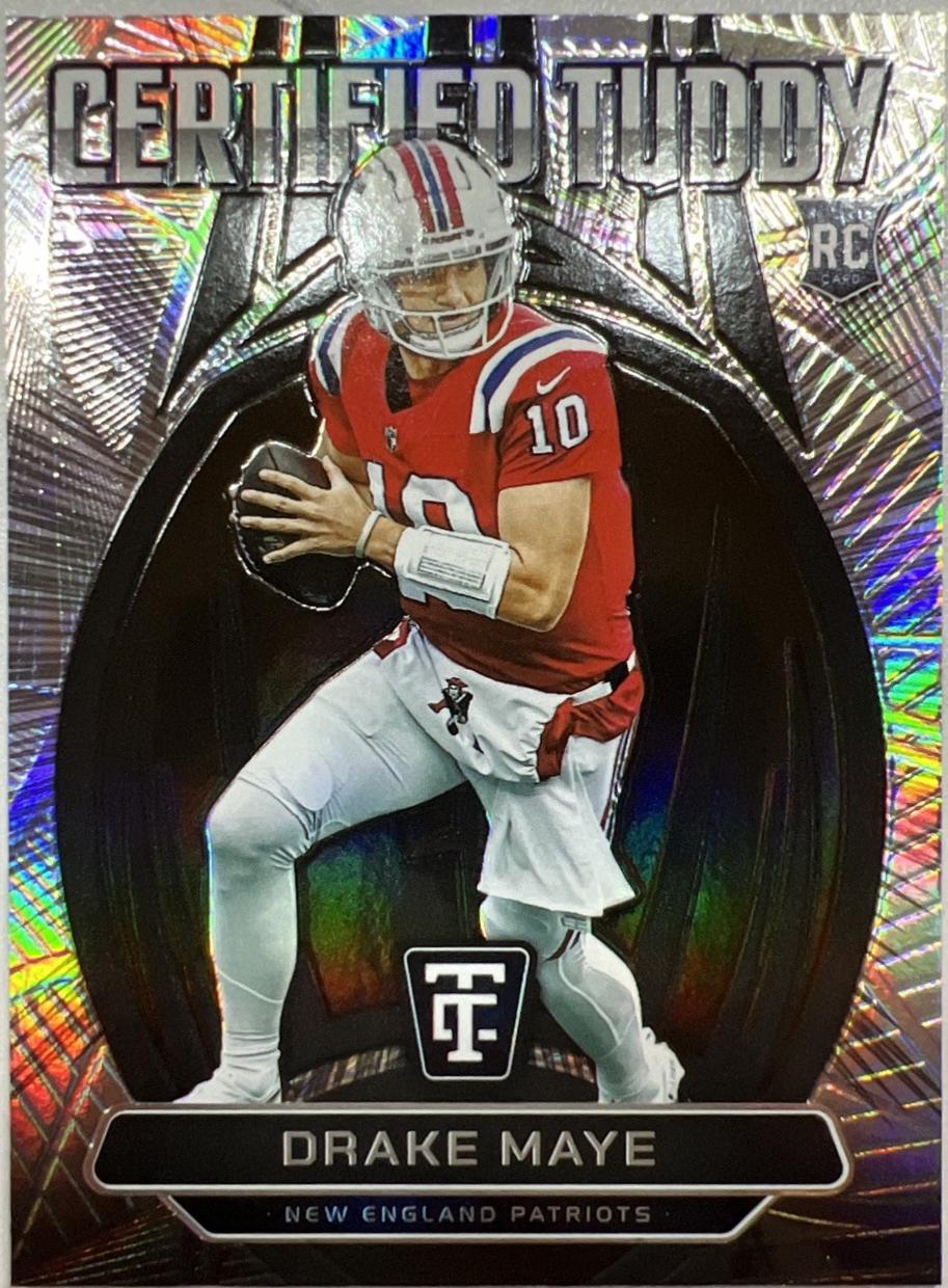 2024 Panini Totally Certified Tuddy Drake Maye [Mirror Blue] #3 card