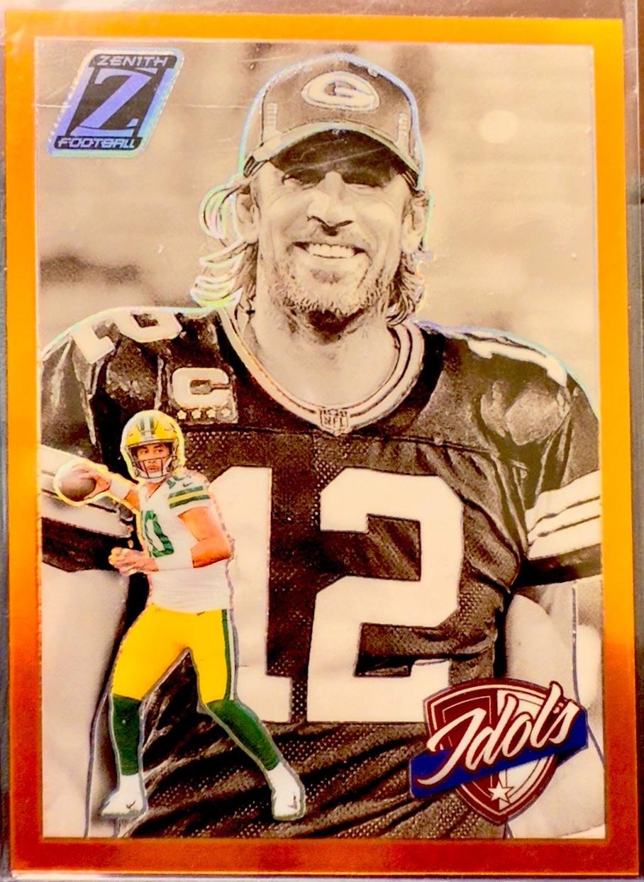 2024 Panini Zenith Idols Aaron Rodgers / Jordan Love [Orange] #13 card