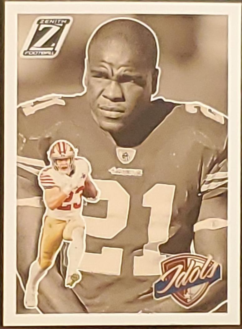 2024 Panini Zenith Idols Christian McCaffrey / Frank Gore #1 card