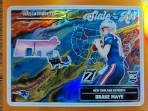 2024 Panini Zenith State of the Art Drake Maye [Orange] #18 card